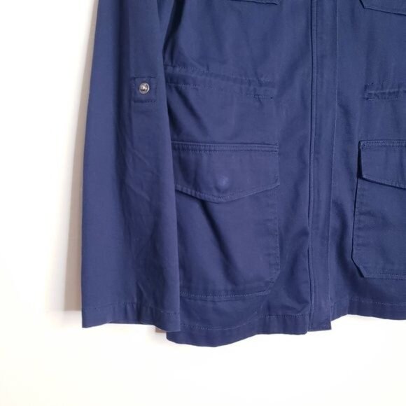 Gap Navy Blue Convertible Sleeve Cotton Utility Field Jacket Women's Size Small - Picture 3 of 13
